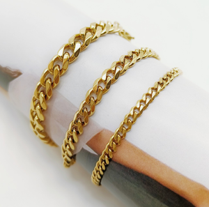 สร้อยข้อมือสแตนเลสสตีลชุบทอง 18K PVD แบบขัดเงาสูง ไม่หมองคล้ำ |   เครื่องประดับข้อมือแบบมินิมอลสำหรับทุกเพศ - Product Image 2