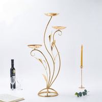 Support floral en fer doré minimaliste et géométrique, fiable, pour décoration de table principale de mariage, hôtel, salle d'exposition, et comme vase de présentation