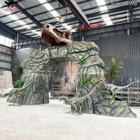 Parc à thème d'aventure Porte interactive d'entrée Modèle animatronique Porte de dinosaure Parc d'attractions Décoration artificielle