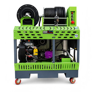 Machine de nettoyage de canalisations à essence 27HP avec enrouleur de tuyau de 50m, déboucheur <span class=keywords><strong>haute</strong></span> <span class=keywords><strong>pression</strong></span> pour entrepreneurs en canalisations - Product Image 2