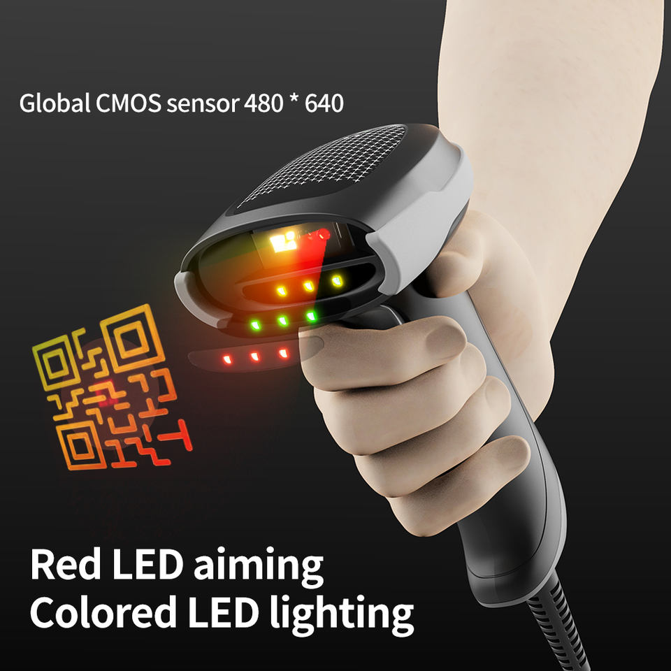 Xincode Factory Handheld QR Code Scanner 1D Wired Barcode Reader 2D Bar ...