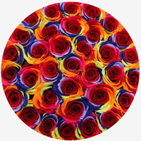 Cadeau de la Saint-Valentin, 27 roses éternelles stabilisées, éternelles, enchantées, immortelles, grande rose ronde en boîte, fleur préservée