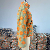 Veste à col zippé en polaire florale personnalisée pour femmes