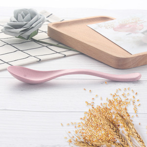 Eco-friendly Reusable Wheat Straw Soup Spoon Thickened Unbreakable Shiny Kids Dinner Spoon for Home School Kitchen Porridge - Product Image 4