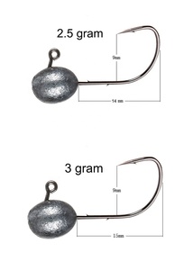 A018 10 unids/lote Mustad pesca gancho pequeño anzuelo gancho de doble púas Icefishing GANCHO 2g 3g 4g <span class=keywords><strong>5g</strong></span> 5 cabeza cónica de plomo metálico de - Product Image 5