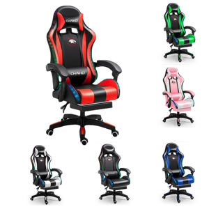 Vente en gros de chaise pivotante de jeu inclinable ergonomique de luxe <span class=keywords><strong>repose</strong></span>-pieds pivotant moderne avec logo personnalisé pour les joueurs sur ordinateur <span class=keywords><strong>bureau</strong></span> à domicile - Product Image 2