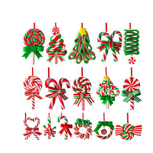 Adornos navideños de dulces de 9,5 CM, bastón de caramelo colgante de Navidad, colgantes navideños, decoraciones navideñas de dulces para árbol - Product Image 1