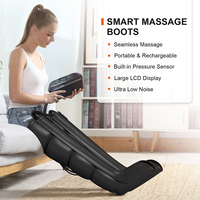 Système de bottes de compression d'air pour la thérapie de récupération, masseur de jambes à compression séquentielle professionnelle intelligente à 5 zones, numérique et rechargeable