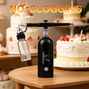 Aérographe professionnel haute puissance anti-colmatage <span class=keywords><strong>pour</strong></span> la décoration de gâteaux et l'art culinaire avec écran LED - Product Image 1