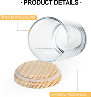 Lot de 12 pots à bougies cylindriques en verre transparent de 8 oz avec couvercles en bois de pin, kits de fabrication de bougies et décoration d'intérieur, livraison rapide en 7 jours
