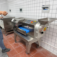 Multifunctionele automatische CNC-machine met dubbele kop voor het snijden van fruit en groenten, commerciële apparatuur voor het snijden, in blokjes zagen en raspen van groenten