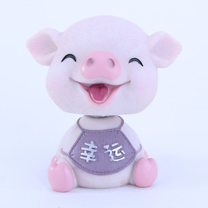 Cute Cartoon Pig Figurine Resin <b>Car</b> Dashboard Decorative <b>Ornament</b> Animal Shape Interior Accessory - Product Image 4