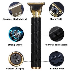 Cortadora de Pelo <span class=keywords><strong>El</strong></span>éctrica Inalámbrica USB con Cuchillas de Acero Inoxidable, Carcasa de ABS, Manual en Inglés, para Hombres y Barberos - Product Image 2