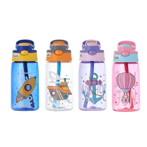 Fabrik Hot Sale Kids Drink Bounce Cup Cartoon Baby Sipy Cup BPA Kostenlos 480ml Plastik wasser flasche mit Strohhalm