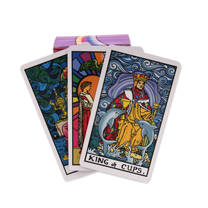 Lector <span class=keywords><strong>de</strong></span> Tarot Kaarten, lector <span class=keywords><strong>de</strong></span> cubierta personalizado en inglés y español, tamaño completo, tarjetas <span class=keywords><strong>de</strong></span> papel <span class=keywords><strong>de</strong></span> aluminio plateado, Oem en caja superior e inferior - Product Image 1