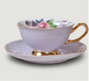 Taza de té Royal Classic, platillo decorativo con flor interior, hueso dorado, China, para fiesta familiar - Product Image 6