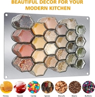 Pot à Miel en Verre Hexagonal Mini Unique de 45 ml avec Cuillère en Bois pour Cadeaux de Fête en Gros