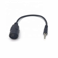 Fiche femelle Midi 5 broches noire PVC vers câble audio à prise stéréo Jack 3.5mm
