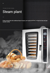Four à convection à air chaud YUMO à 10 plateaux avec fonction vapeur, four de boulangerie commercial en acier inoxydable pour pain artisanal - Product Image 6