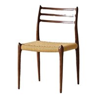 Chaise en rotin sans accoudoirs avec structure en frêne, design moderne JP, pour salon et salle à manger de luxe