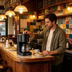 <span class=keywords><strong>Cafetière</strong></span> à <span class=keywords><strong>filtre</strong></span> Anbolife Factory 0,6 L, <span class=keywords><strong>mini</strong></span>, 4-6 <span class=keywords><strong>tasses</strong></span>, petite <span class=keywords><strong>cafetière</strong></span> en verre, 650 W, fonction maintien au chaud, pour la maison et le bureau - Product Image 4