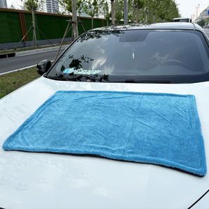 1200gsm Double Twist Loop Eco-Friendly Polyester Microfiber Thick Drying Towel Coral Fleece Cleanroom Cleaning Cloth - Product Image 1