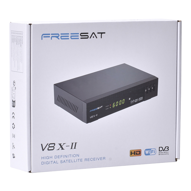 Factory Freesat V8X-II Satellite TV Receiver DVB-S2X/S2/S Blind Search Multiple Network Functions BISS Auto Roll, Full PowerVu