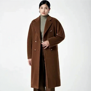 <span class=keywords><strong>Manteau</strong></span> <span class=keywords><strong>Long</strong></span> <span class=keywords><strong>Femme</strong></span> de Luxe Hiver Haute Qualité Matériau 10% Cachemire 90% <span class=keywords><strong>Laine</strong></span> Couleur <span class=keywords><strong>Camel</strong></span> Réversible pour Femmes - Product Image 4