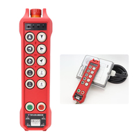Control Remoto Inalámbrico Industrial de Precisión de Doble Velocidad y 10 Teclas, Color Rojo, con Bloqueo de Seguridad para Grúa Puente