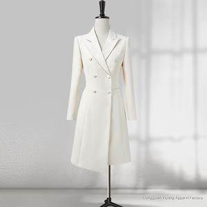 Женский деловой костюм-платье из велюра с эффектом анти-гламурного блеска, для работы, собеседований, официальных мероприятий, выступлений и ведения мероприятий - Product Image 3