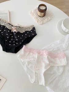 女の子のためのヨーロッパとアメリカの高弾性快適ニットソフト低ウエスト通気性花柄レースパンティー - Product Image 2