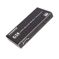 Divisor HDMI 4K de Metal Hardrock en Oferta, 4 Entradas y 2 Salidas (Conmutación sin Interrupciones), Control Remoto RS232/IR, Certificaciones FCC, CE, ROHS