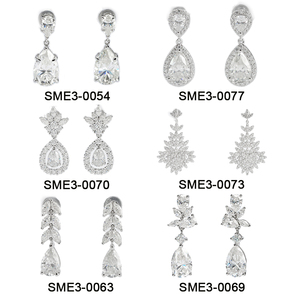 Pear Shape Moissanite <b>Stud</b> Earrings S925 <b>Silver</b> Leaf Shape Drop Earrings - Product Image 1