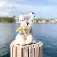 Peluche Husky Chauffante en Polyester et Coton PP, Douce et Adorable, Rechargeable par USB, Couleurs Personnalisables, Vente en Gros