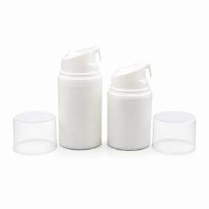 Flacone Airless Personalizzato in PP Bianco, Bottiglia Cosmetica Rotonda in Plastica per Skincare, a Prova di Perdite, per Lozioni, Creme, Sieri, Capacità da 30 a <span class=keywords><strong>150ml</strong></span> - Product Image 1