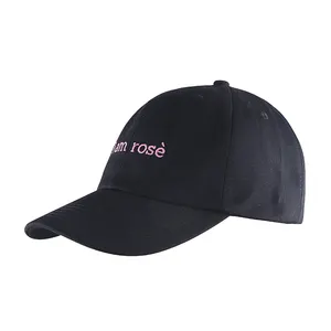 korea style 6 panel baseball cap black polo hats