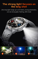 Reloj Inteligente KT88 con Linterna Potente y Batería de 1100 mAh, Registra Pasos, Calorías, Oxígeno en Sangre, Reloj Deportivo para Hombre, Teléfono Inteligente