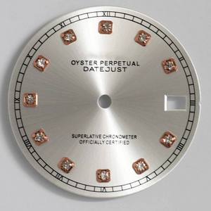 28.5mm diamond dial <b>watch</b> with waterproof stainless steel <b>case</b>, featuring pink, white and blue dials, equipped with NH35 - Product Image 3