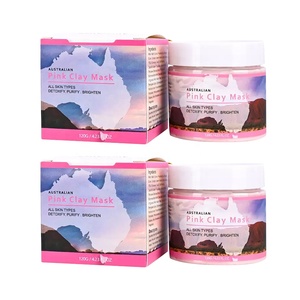 Masque à l'argile cosmétique rose pour <span class=keywords><strong>le</strong></span> <span class=keywords><strong>visage</strong></span>, teint naturellement radieux, élimination des taches, peau raffermissante, 120g, effacement des points noirs, acné - Product Image 6