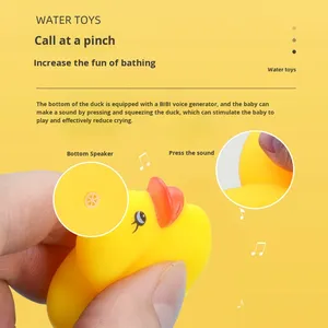 Wholesale Custom Logo Infants Toddlers Swimming <b>Bathing</b> Squeaking Sounds Plastic Little Yellow Duck Toys - Product Image 4