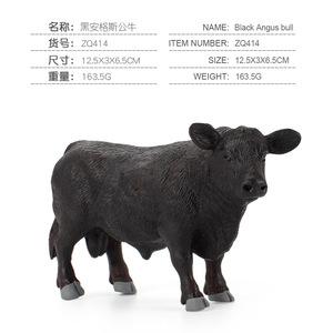 Mô phỏng tiêu thụ thịt bò với đồng cỏ gia súc trang trí vui vẻ lelewu Thế giới động vật mô hình bò đen <span class=keywords><strong>Angus</strong></span> - Product Image 6