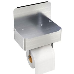 Support mural adhésif commercial chromé pour boîte à mouchoirs, porte-rouleau de papier toilette noir pour salle de bain avec étagère de rangement et distributeur - Product Image 3