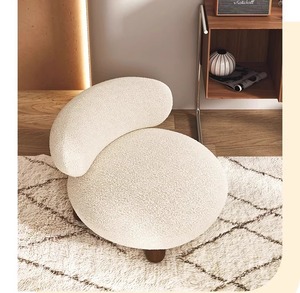Sala de estar Sofá Tecido Boucle Cadeira Oversized Lounge Pernas De Madeira De Noz Novo Design Lounge Chair com Fezes - Product Image 5