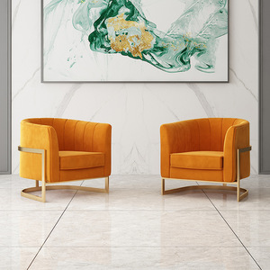 Fauteuil individuel nordique, design moderne et minimaliste, style américain, canapé inclinable avec coussins en tissu et rembourrage en éponge pour salon - Product Image 5