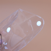 Sac de fichier à boutons en Pvc étanche, enveloppe à boutons en plastique légal, sac de dossier à boutons pression
