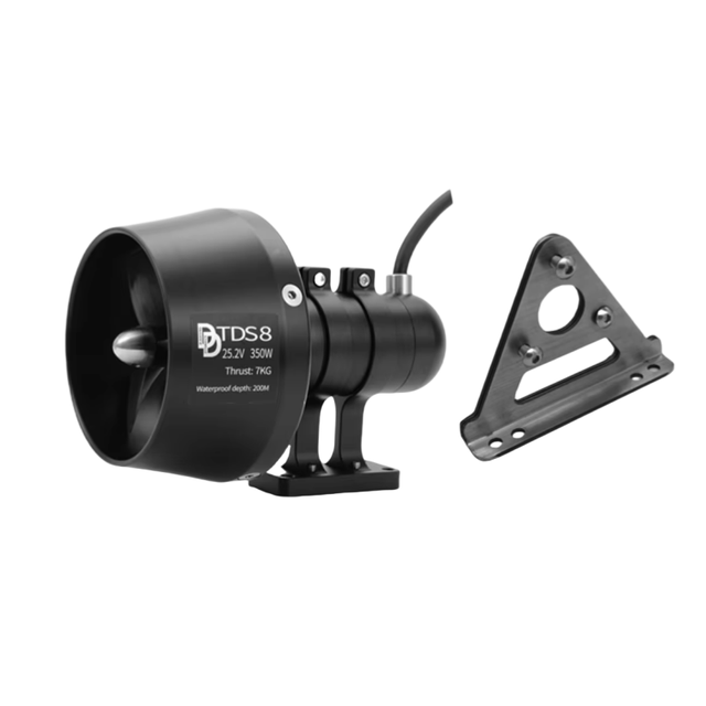 All-Metal 25.2V 350W DC Motor 200m Depth Pressure-Resistant Underwater Thruster with Tripod Bracket for SUP Kayaks