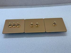 86 điện phổ kim loại Key chuyển đổi ánh sáng chuyển đổi khung thép không gỉ Vàng Châu Âu đa chức năng Ổ cắm ổ cắm 250V 2WAY - Product Image 4