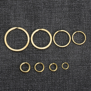 Brass Key Ring Round Handmade Gold Color <b>Keychain</b> For DIY <b>Personalized</b> Accessories - Product Image 2