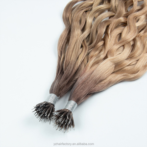 Extensions de cheveux humains vierges Remy double drawn, micro-perles, nano-rings, vente en gros - Product Image 1