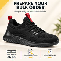 Chaussures de sécurité personnalisées EN ISO 20345 à embout d'acier, tige Flyknit, semelle EVA, résistantes à la perforation, baskets de travail pour entrepôt, vente en gros